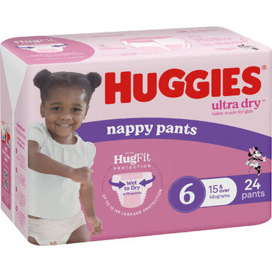 Huggies Ultra Dry Nappy Pants Junior Girl - Size 6-1