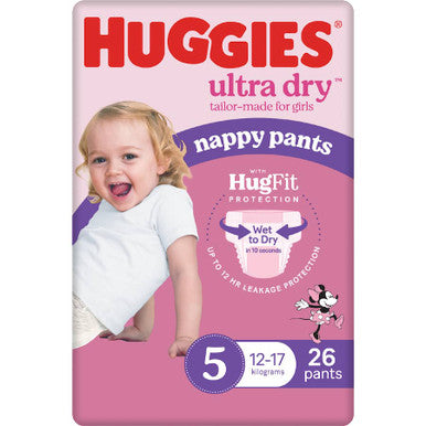 Huggies Ultra Dry Nappy Pants Walker Girl - Size 5-2