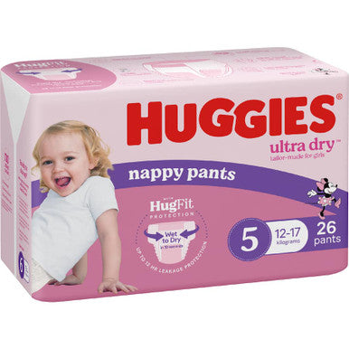 Huggies Ultra Dry Nappy Pants Walker Girl - Size 5-1