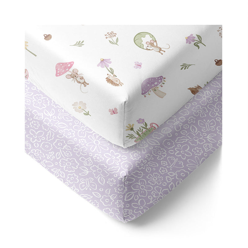 Living Textiles Organic Jersey Cot Fitted Sheets 2pk-7