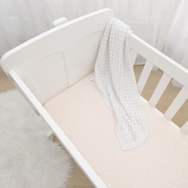 Living Textiles Jersey Bassinet Fitted Sheets - Blush Floral (2pk)-3