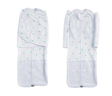 Mum 2 Mum Summer Dream Swaddle - Green Cross-1