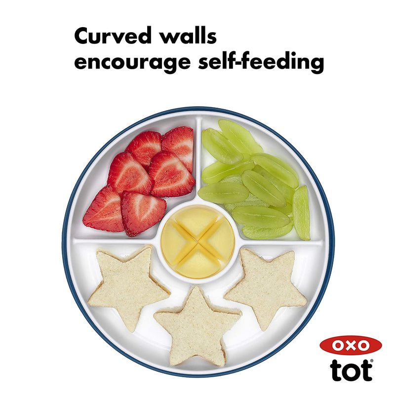 OXO Tot Stick & Stay Suction Divided Plate-19