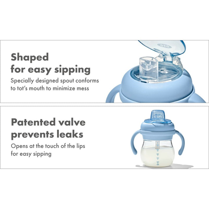 OXO Tot Transitions Soft Spout Sippy Cup with Removable Handles-12