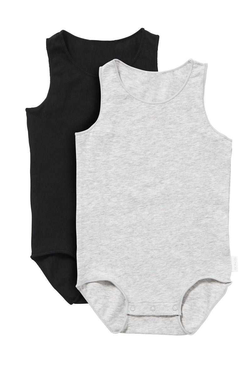 Bonds Wonderbodies Singletsuit 2pack - Black & Grey-4