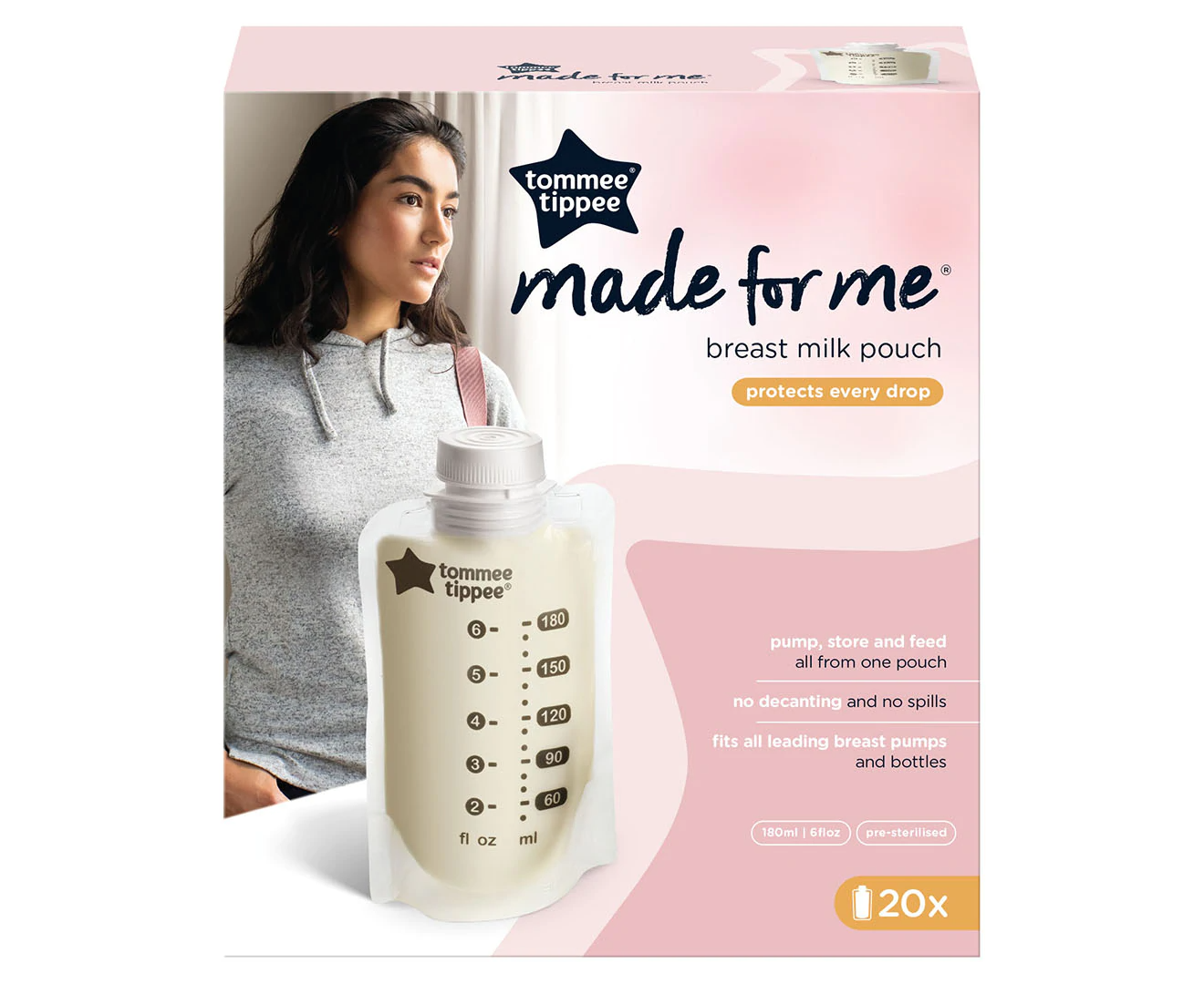 Tommee Tippee Closer To Nature Express & Go Breast Milk Pouch 20 Pack-2