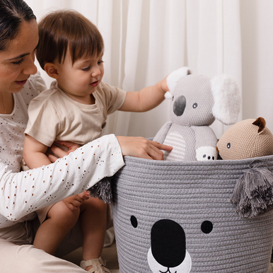 Living Textiles Cotton Rope Character/Embroidered Hampers-6