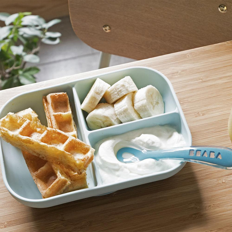 Beaba Silicone Suction Divided Plate & Spoon-12