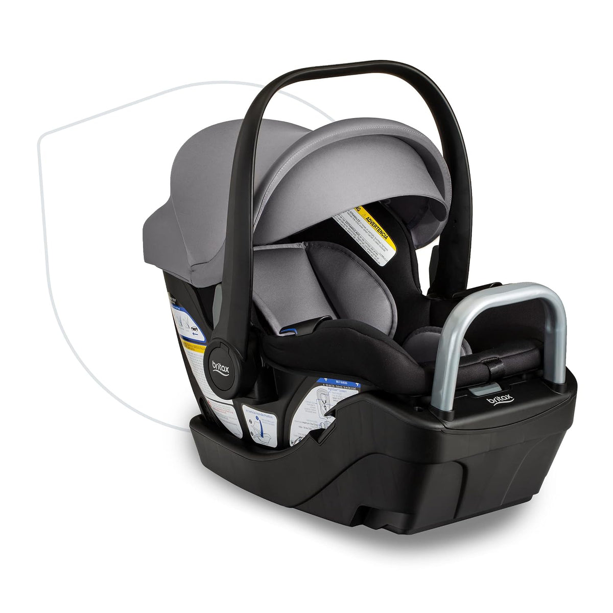 Britax Willow S ClickTight infant capsule on the Alpine base, angled view