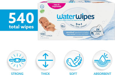 WaterWipes Chemical Free Baby Wipes 540s-2