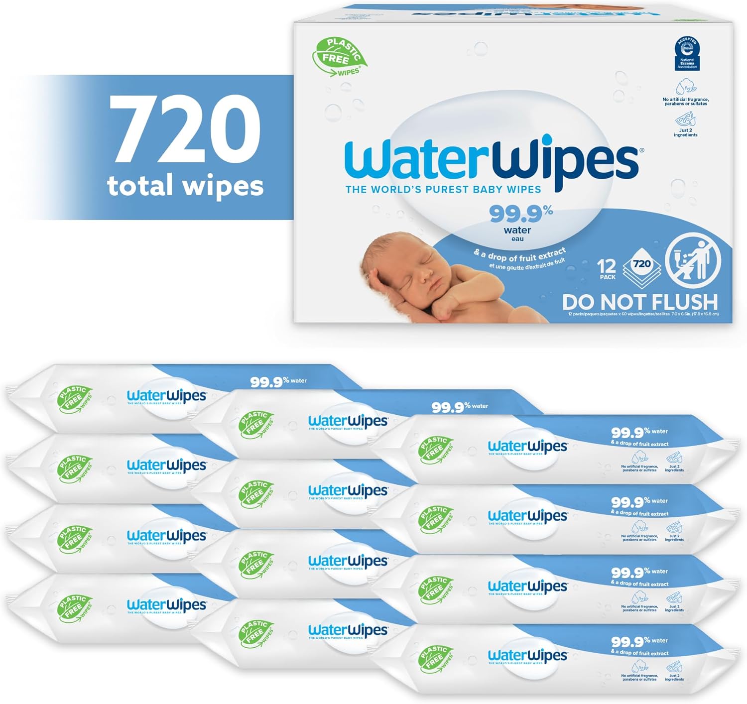 WaterWipes Chemical Free Baby Wipes 720s-2