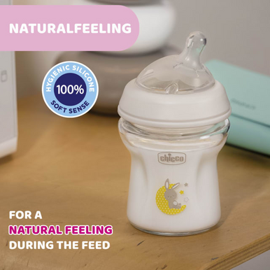 CHICCO Bottle Glass: Natural Feeling 150ml Slow Flow-2