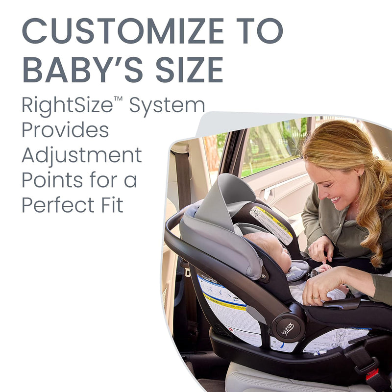 Parent adjusting the Britax Willow S RightSize harness for a custom fit