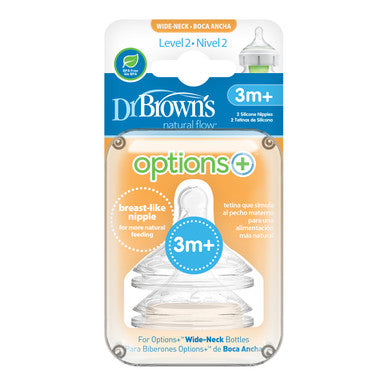 Dr Brown's Level 2 Wide Neck Teats 2-Pack-2