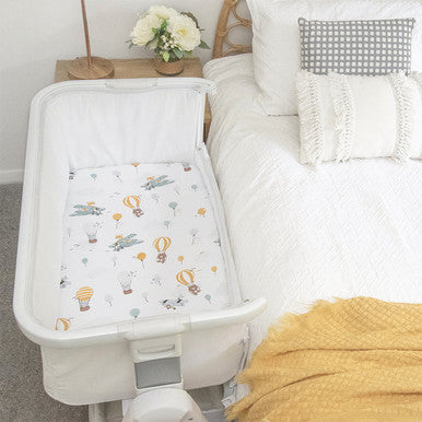 Living Textiles Bedside Bassinet Fitted Sheets - Up Up & Away (2pk)-3