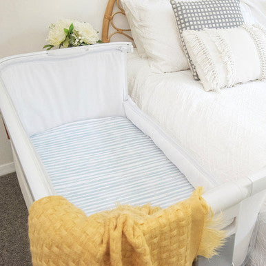 Living Textiles Bedside Bassinet Fitted Sheets - Up Up & Away (2pk)-2