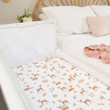 Living Textiles Bedside Sleeper Fitted Sheet - Sophia's Garden (2pk)-2