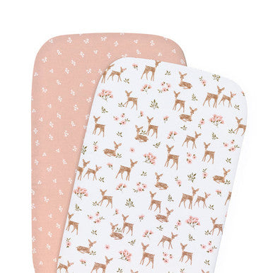Living Textiles Bedside Sleeper Fitted Sheet - Sophia's Garden (2pk)-1