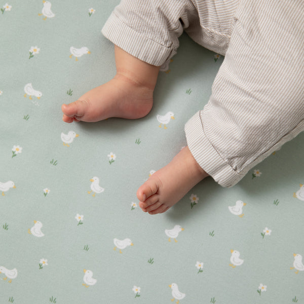 Living Textiles Bedside Sleeper Fitted Sheet - Goosey Goosey (2pk)-4