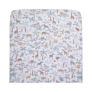 Living Textiles Organic Jersey Cot Fitted Sheet - Wild Safari