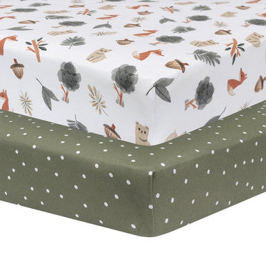 Living Textiles Organic Jersey Cot Fitted Sheets 2pk-1