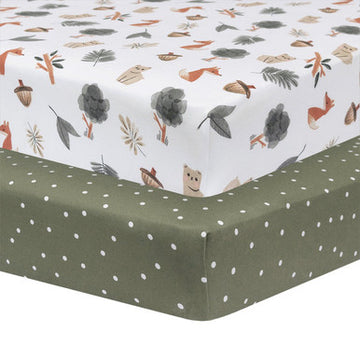 Living Textiles Organic Jersey Cot Fitted Sheets 2pk