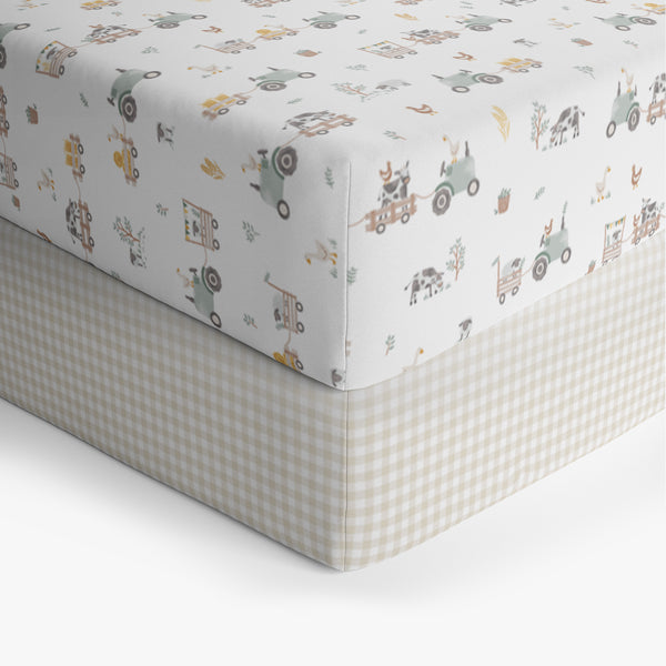 Living Textiles Organic Jersey Cot Fitted Sheets 2pk-13