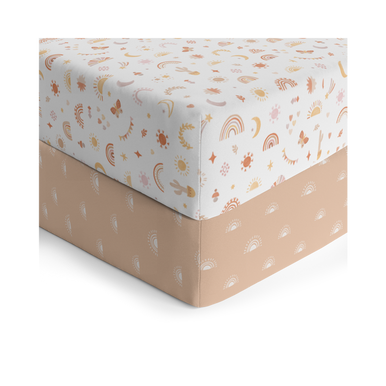 Living Textiles Organic Jersey Cot Fitted Sheets 2pk-3