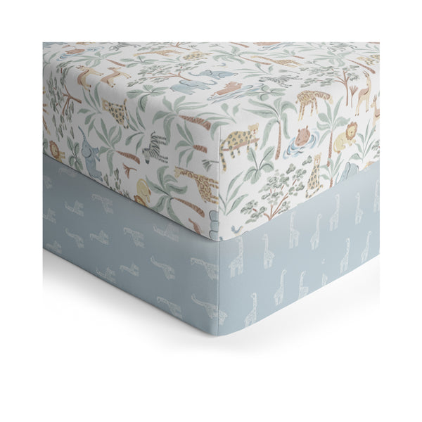Living Textiles Organic Jersey Cot Fitted Sheets 2pk-12
