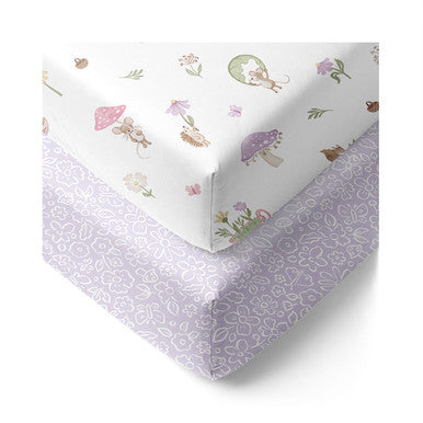 Living Textiles Organic Jersey Cot Fitted Sheets 2pk-2