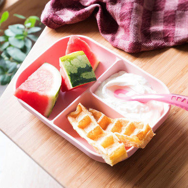 Beaba Silicone Suction Divided Plate & Spoon-1