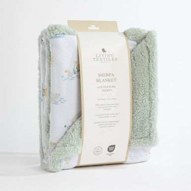 Living Textiles Jersey Sherpa Blanket - Goosey Goosey-3