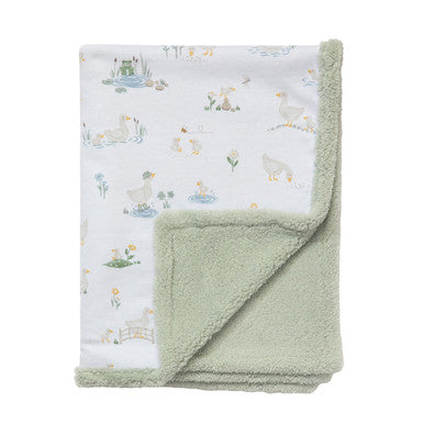Living Textiles Jersey Sherpa Blanket - Goosey Goosey-1