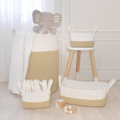 Living Textiles Cotton Rope Hamper - Natural-2