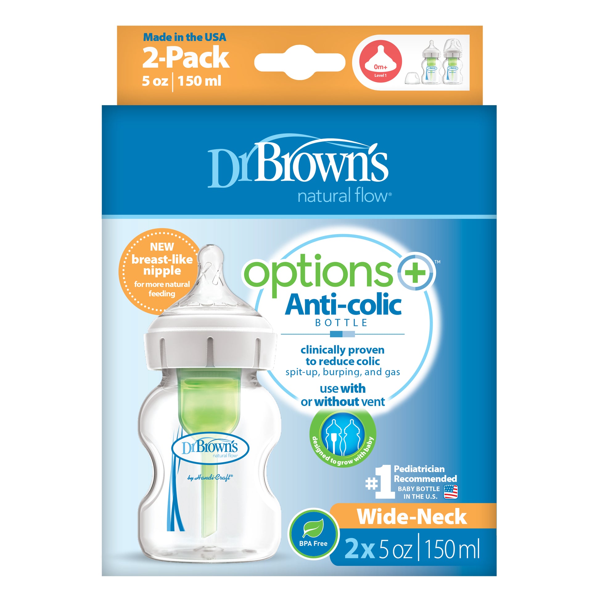 Dr Browns 150ml Wide Neck Feeding Bottle (2pk)-2