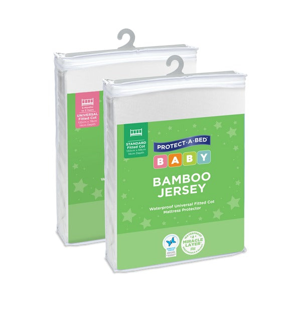 Protect-A-Bed Bamboo Jersey Fitted Cot Mattress Protector 1pc-1