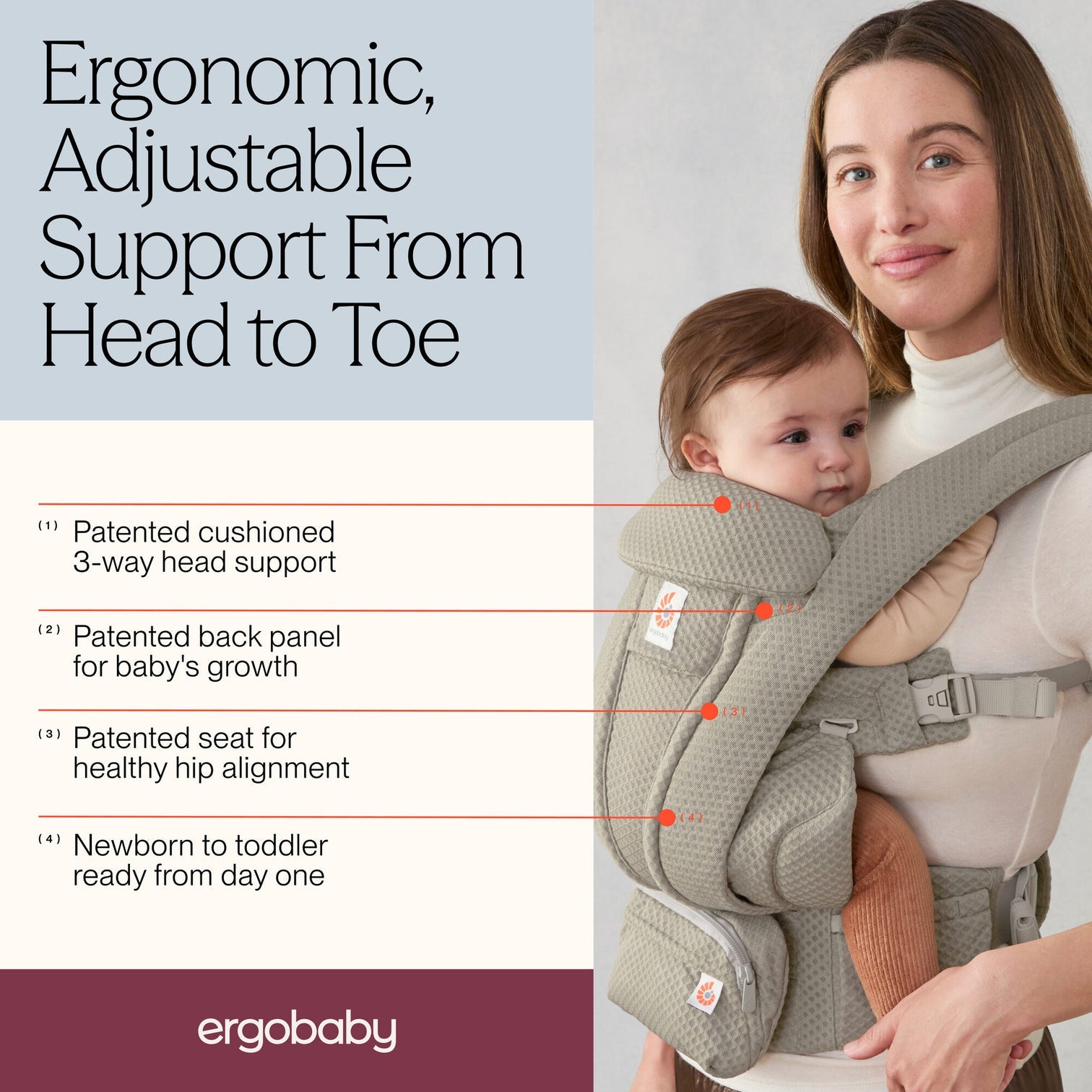 Ergobaby Omni Deluxe All-in-One Mesh Baby Carrier-10