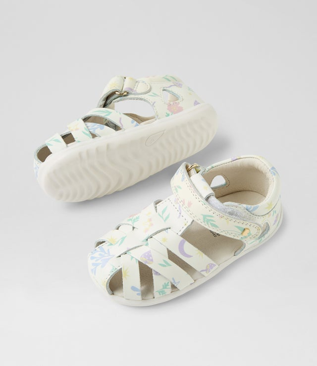 Bobux Step Up Tropicana Sandal - White Floral-2
