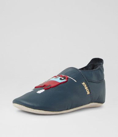 Bobux Soft Sole Simple Shoe - Navy Train And Carriage-3