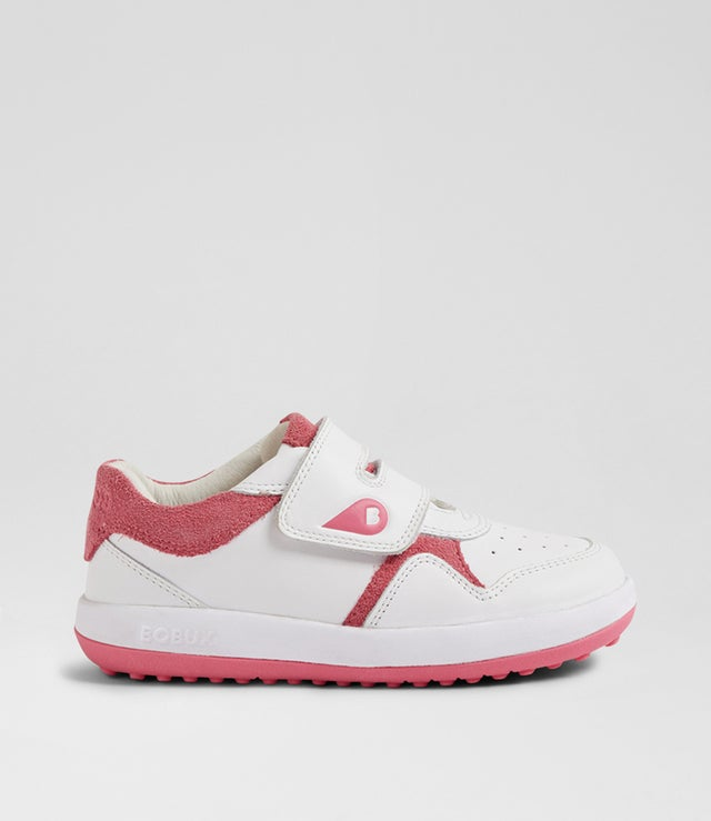 Bobux iWalk Baseline Sneaker - White / Pink Cyclemen-3