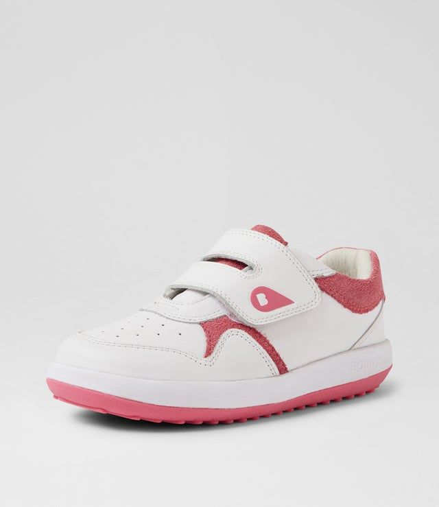 Bobux iWalk Baseline Sneaker - White / Pink Cyclemen-4