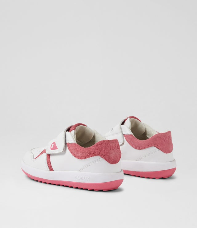 Bobux iWalk Baseline Sneaker - White / Pink Cyclemen-2