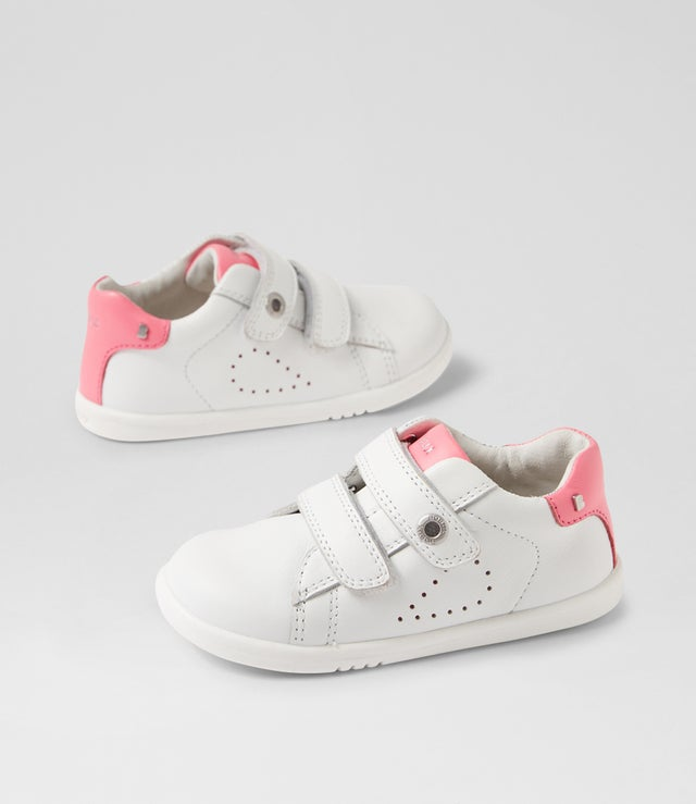 Bobux iWalk Maverick Sneaker - White / Pink Lemonade-2