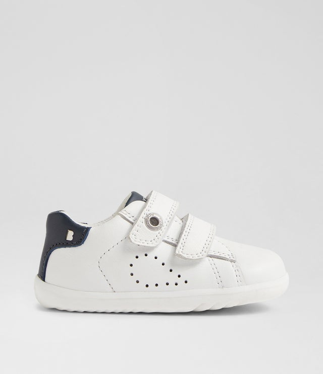 Bobux Step Up Maverick Shoe - White / Navy-4