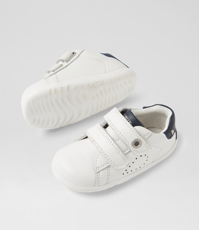 Bobux Step Up Maverick Shoe - White / Navy-2