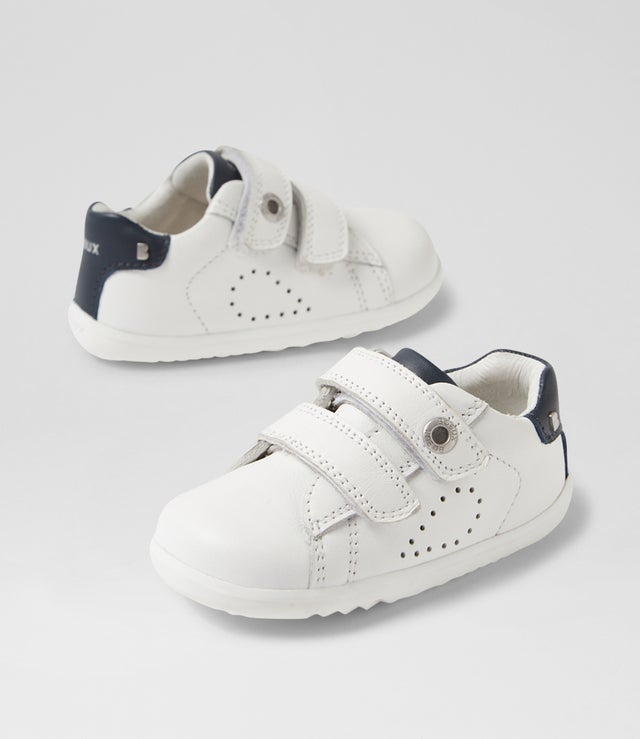 Bobux Step Up Maverick Shoe - White / Navy-1