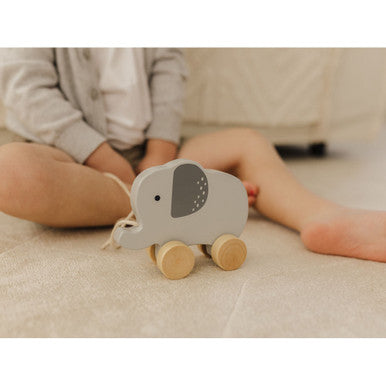 Bubble Wooden Elephant Pull Along Toy-3