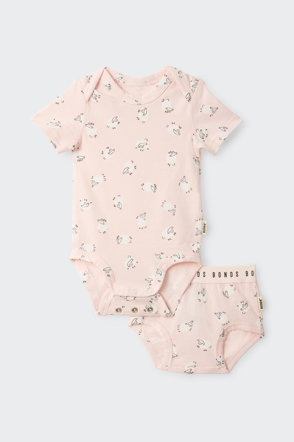 Bonds Newbies Organic Cotton Gift Set 2pc - Counting Sheep Pink-1