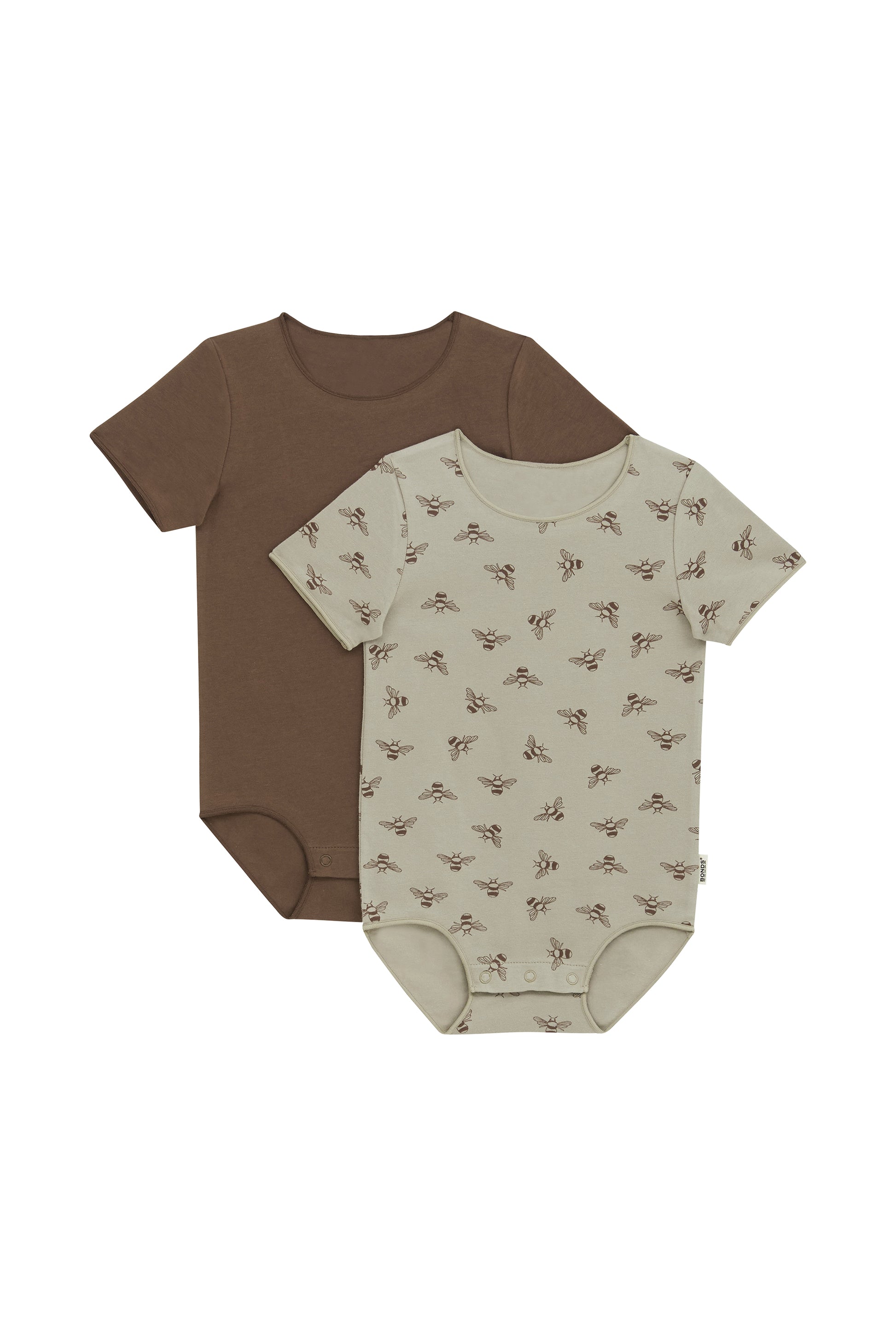 Bonds Wonderbodies Bodysuit 2 Pack - Buzzy Bees-1