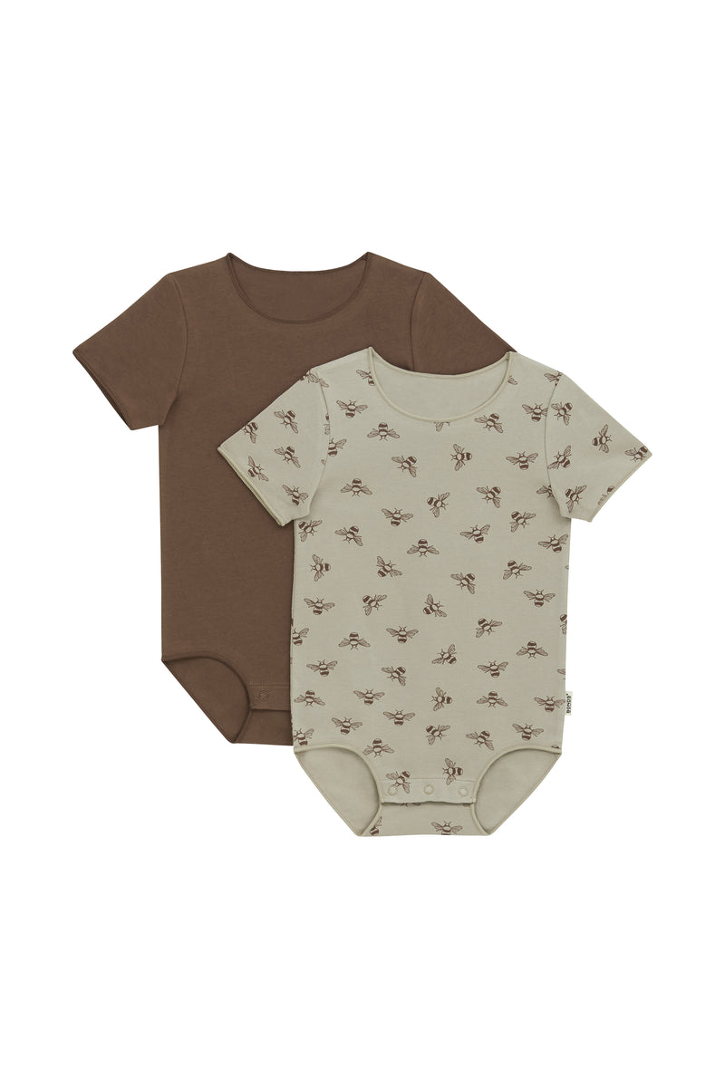 Bonds Wonderbodies Bodysuit 2 Pack - Buzzy Bees-1